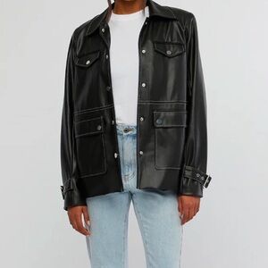 WeWoreWhat Black Vegan Leather Western Jacket